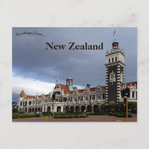 Dunedin treinstation Nieuw-Zeeland Briefkaart