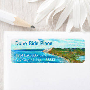Dunes Coastal Shore Lake Personalize Etiket