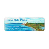 Dunes Coastal Shore Lake Personalize Etiket (Voorkant)