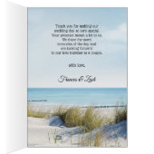 Dunes et Beach Wedding Photo Merci Note Card (Intérieur (Droit))