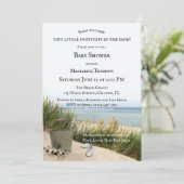 Dunes et plage Baby shower nautique Invitation (Debout devant)
