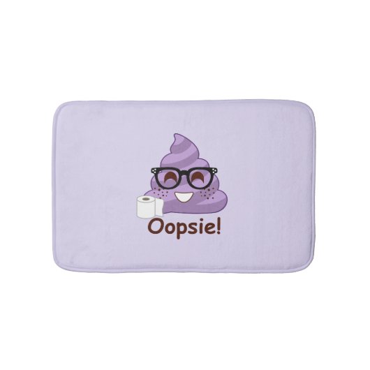 Dunette d'Oopsie ! Tapis de bain pourpre d'Emoji (Devant)