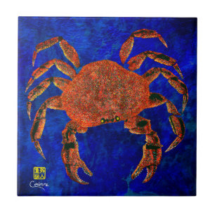Dungeness Crab L - Small Ceramic Tile Tegeltje