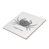 Dungeness Crab Logo (lijnkunst) Tegeltje (Zijkant)