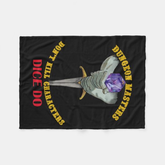 Dungeon Masters Dont Kill Characters Dice Do  Fleece Deken (Voorkant (Horizontaal))
