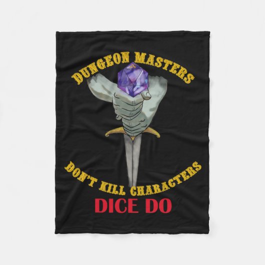 Dungeon Masters Dont Kill Characters Dice Do Fleece Deken (Voorkant)