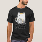 Dungeon Meowster Cute Cat D20 Dice BoardGame Nerd T-shirt (Voorkant)