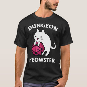 Dungeon Meowster - DnD Dungeon Master Cat met D20 T-shirt