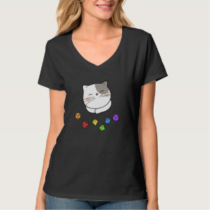 Dungeon Meowster en Nerdy Cat Polyhedral Dice Set T-shirt