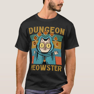 Dungeon Meowster Funny Nerdy Gamer Cat Gam T-shirt