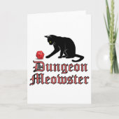Dungeon Meowster Funny RPG Cat met Dice Kaart (Voorkant)