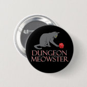 Dungeon Meowster Funny RPG Cat met Dice Ronde Button 5,7 Cm (Voorkant /achterkant)