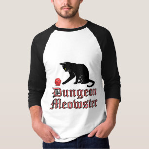 Dungeon Meowster Funny RPG Cat met Dice T-shirt