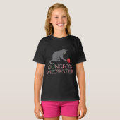 Dungeon Meowster Funny RPG Cat met Dice T-shirt (Voorkant volledig)