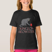 Dungeon Meowster Funny RPG Cat met Dice T-shirt (Voorkant)