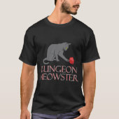 Dungeon Meowster Funny RPG Cat met Dice T-shirt (Voorkant)