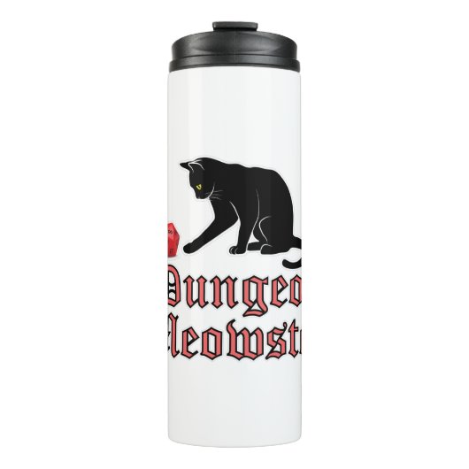Dungeon Meowster Funny RPG Cat met Dice Thermosbeker (Voorkant)