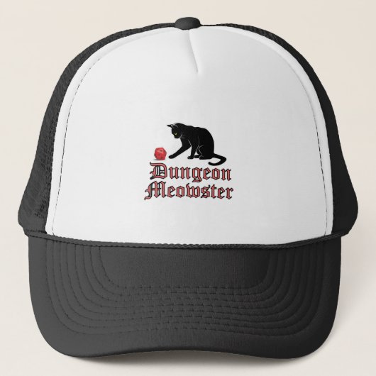 Dungeon Meowster Funny RPG Cat met Dice Trucker Pet (Voorkant)