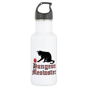 Dungeon Meowster Funny RPG Cat met Dice Waterfles