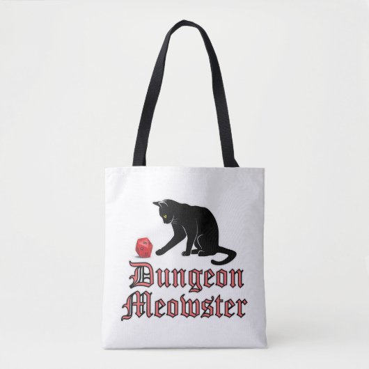 Dungeon Meowster Funny RPG Cat with Dice Draagtas (Voorkant)