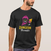 Dungeon Meowster RPG Tabletop Gaming Cat DM Dice T-shirt (Voorkant)