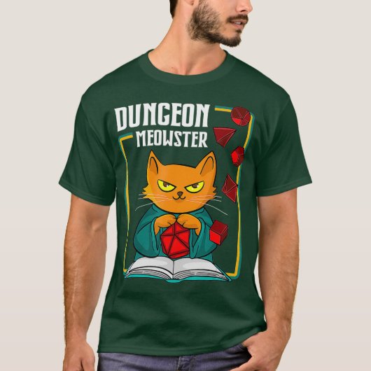 Dungeon Meowster RPG Tabletop Gaming DM Role T-shirt (Voorkant)
