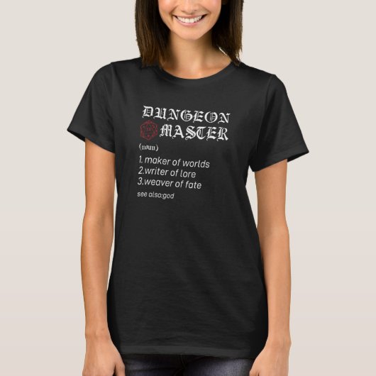 Dungeon Rpg Master Dice Rolling Boss Dragon T-shirt (Voorkant)