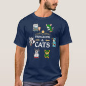 Dungeons and Cats RPG D20 Fantasy Rollenspel T-shirt (Voorkant)