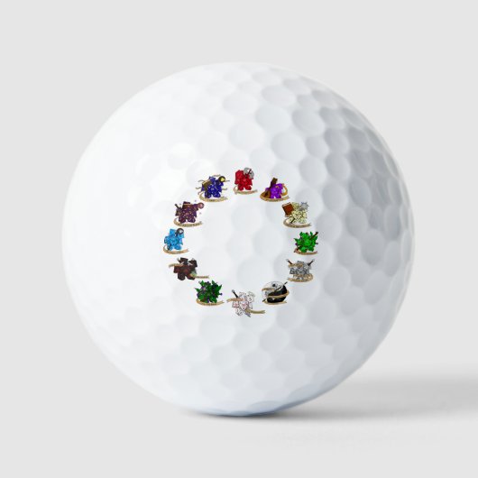 Dungeons and Dragons Class Dice Design Golfballen (Voorkant)