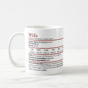 Dungeons & Dragons Femme Stat Block Mug