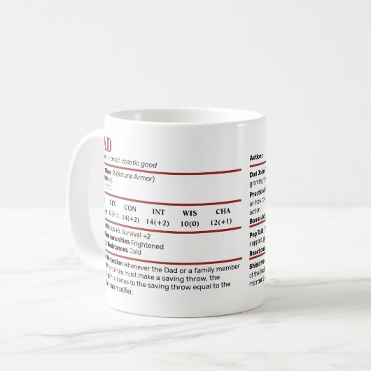 Dungeons & Dragons Papa Stat Block Mug (Devant gauche)