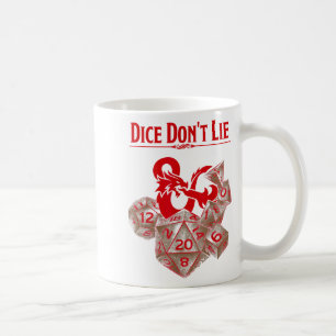 Dungeons & Dragons Rode Dobbelstenen Liegen Niet Koffiemok