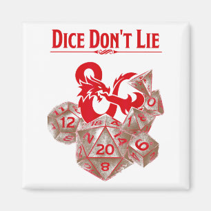 Dungeons & Dragons Rode Dobbelstenen Liegen Niet Magneet