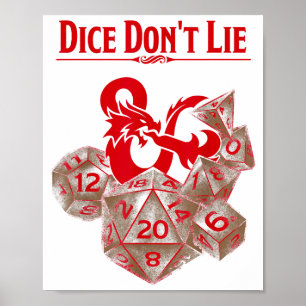 Dungeons & Dragons Rode Dobbelstenen Liegen Niet Poster