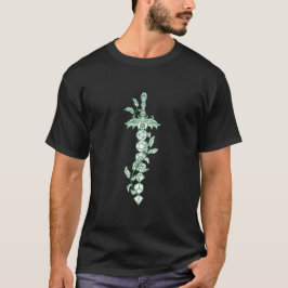 Dungeons en draken zwaard met blokjes groen t-shirt