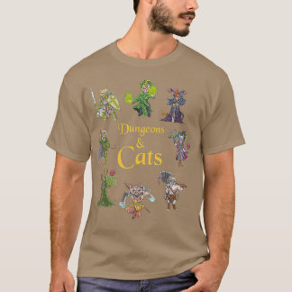 Dungeons en katten Funny Cute Tabletop Gaming T-shirt