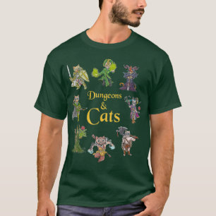Dungeons en katten Funny Cute Tabletop Gaming T-shirt