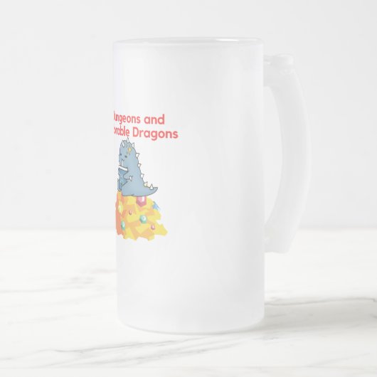 Dungeons en Schattige trekkers, geglaasd bier Matglas Bierpul (Voorkant rechts)