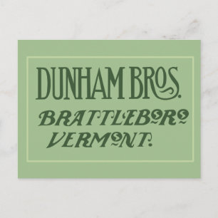Dunham Bros. Brattleboro, VT Briefkaart