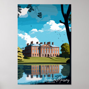 Dunham Massey Engeland vintage reisillustratie Poster