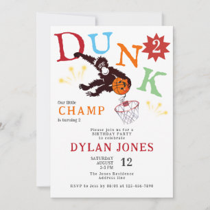 Dunk! Aap Little Champ Basketbal Kinderen Verjaard Kaart