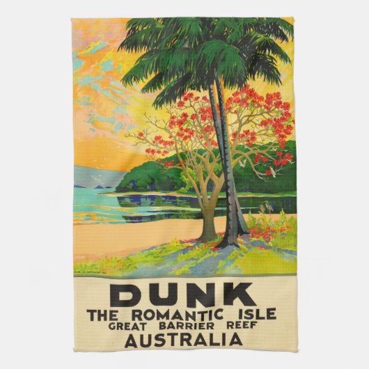 Dunk Island Queensland Australia Tea Towel Theedoek (Verticaal)