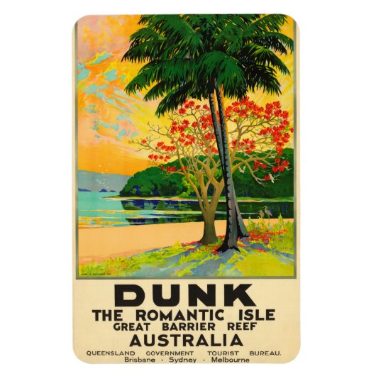 Dunk Island Queensland Australië Reisposter Magneet (Verticaal)