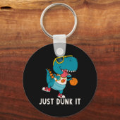Dunk it Fun Dinosaur Bysketbyll League Slam D Sleutelhanger (Voorkant)