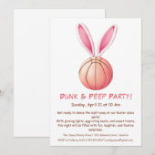 Dunk & Peep Party - Invitation de basketball de Pâ (Devant / Derrière)