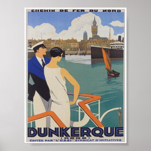 Dunkerque France Vintage Travel Poster (Voorkant)