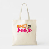 Dunkie Junkie - Funny Coffee Lover Gezegde Tote Bag (Achterkant)