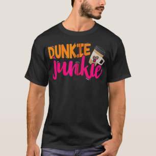 Dunkie Junkie Funny Coffee Lover Gezegde Zip T-shirt