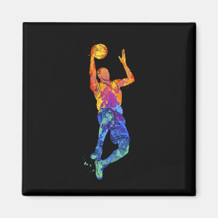 Dunking Basketbalspeler Basketbal Graphic Magneet