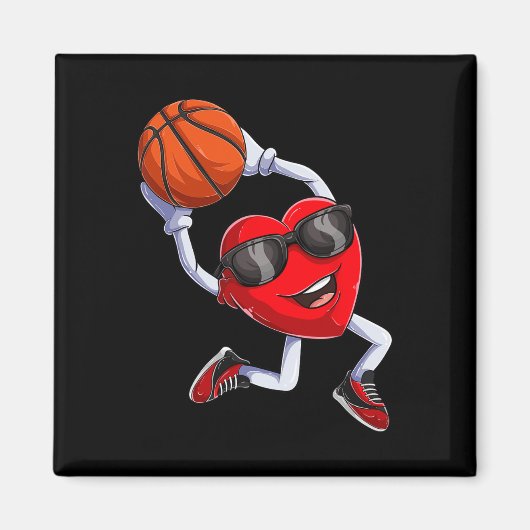 Dunking Heart Basketbal Magneet (Voorkant)